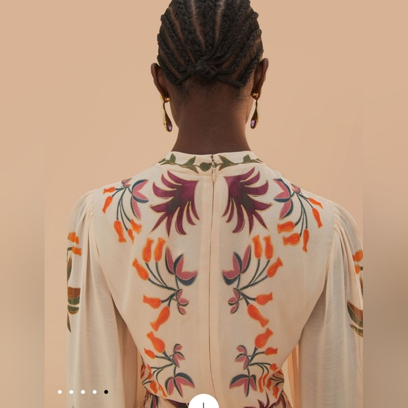 XL NWT FARM Rio Winter Garden Maxi Dress, Cream - Picture 7 of 15